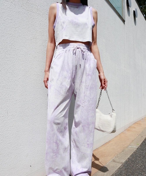 FIG&VIPER（フィグアンドバイパー）の「タイダイショートタンク（タンクトップ・レディース・ブラック/パープル/グレー/ピンク・FREE）」の7枚目の写真