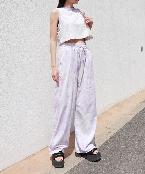 FIG&VIPER（フィグアンドバイパー）の「タイダイショートタンク（タンクトップ・レディース・ブラック/パープル/グレー/ピンク・FREE）」の8枚目の写真