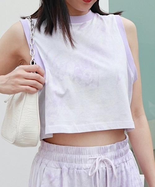 FIG&VIPER（フィグアンドバイパー）の「タイダイショートタンク（タンクトップ・レディース・ブラック/パープル/グレー/ピンク・FREE）」の16枚目の写真