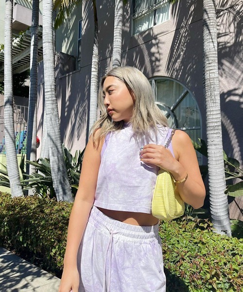 FIG&VIPER（フィグアンドバイパー）の「タイダイショートタンク（タンクトップ・レディース・ブラック/パープル/グレー/ピンク・FREE）」の20枚目の写真