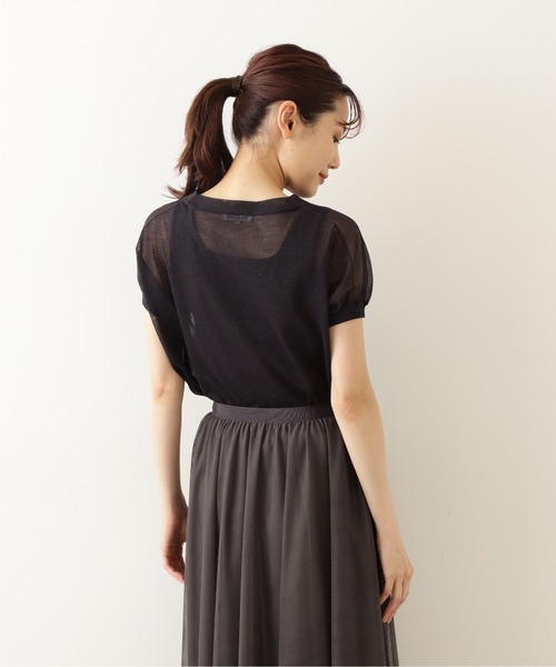 NATURAL BEAUTY BASIC（ナチュラルビューティーベーシック）の「サマーシアーニットプルオーバー/0171270611（ニット/セーター・レディース・チャコールグレー/オフホワイト/ブルー・MEDIUM）」の13枚目の写真