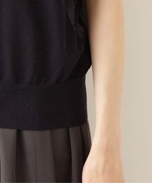 NATURAL BEAUTY BASIC（ナチュラルビューティーベーシック）の「サマーシアーニットプルオーバー/0171270611（ニット/セーター・レディース・チャコールグレー/オフホワイト/ブルー・MEDIUM）」の17枚目の写真