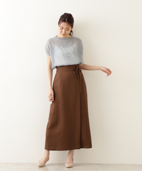 NATURAL BEAUTY BASIC（ナチュラルビューティーベーシック）の「サマーシアーニットプルオーバー/0171270611（ニット/セーター・レディース・チャコールグレー/オフホワイト/ブルー・MEDIUM）」の20枚目の写真