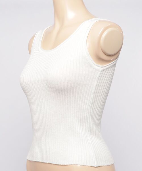 MAISON BREEZE（メゾンブリーズ）の「【MAISON BREEZE】カラーリブタンクトップ（タンクトップ・レディース・ホワイト/チャコールグレー/ブラック/ベージュ/グリーン・FREE）」の7枚目の写真