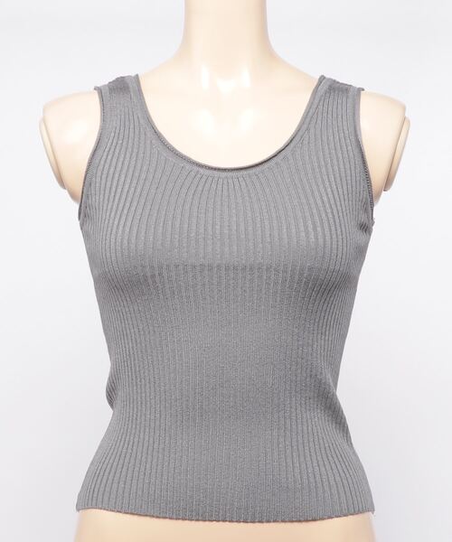 MAISON BREEZE（メゾンブリーズ）の「【MAISON BREEZE】カラーリブタンクトップ（タンクトップ・レディース・ホワイト/チャコールグレー/ブラック/ベージュ/グリーン・FREE）」の8枚目の写真