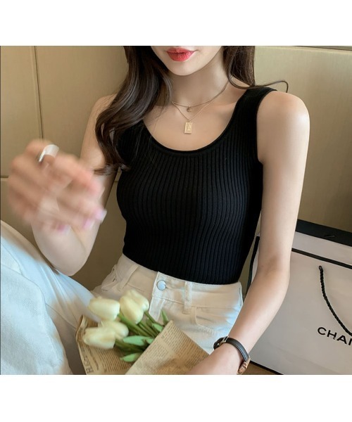 MAISON BREEZE（メゾンブリーズ）の「【MAISON BREEZE】カラーリブタンクトップ（タンクトップ・レディース・ホワイト/チャコールグレー/ブラック/ベージュ/グリーン・FREE）」の11枚目の写真