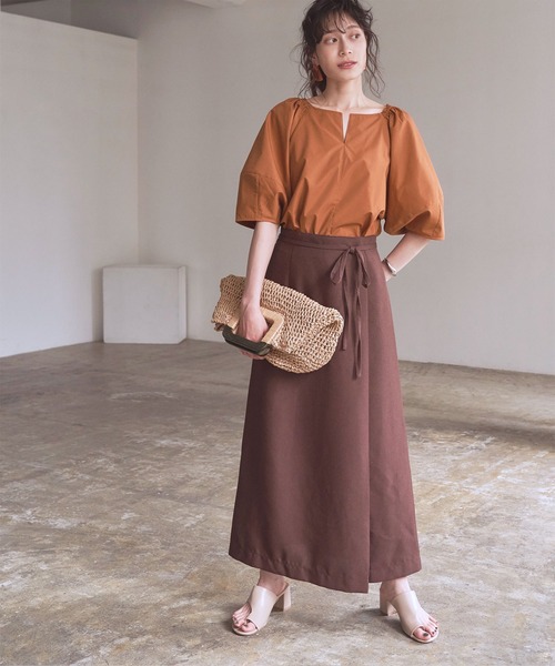 titivate(ティティベイト)の「パフスリーブキーネックブラウス(シャツ/ブラウス・レディース・ブラック/パープル/ブラウン/オフホワイト・F)」の12枚目の写真