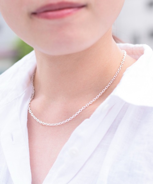 And A(アンドエー)の「And A アンドエー / Link chain necklace アズキチェーンネックレス チョーカー シルバー925(ネックレス・メンズ・シルバー・60cm/50cm/40cm)」の3枚目の写真