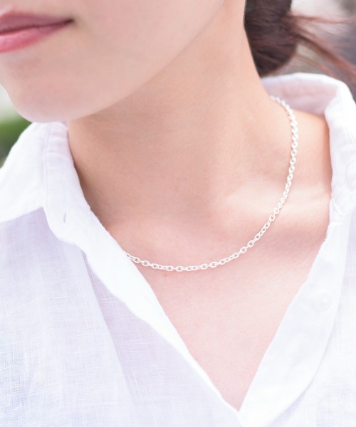 And A(アンドエー)の「And A アンドエー / Link chain necklace アズキチェーンネックレス チョーカー シルバー925(ネックレス・メンズ・シルバー・60cm/50cm/40cm)」の4枚目の写真