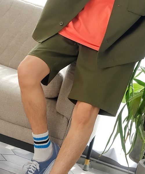 improves（インプローブス）の「15パターン ワイド シェフ ショートパンツ セットアップ対応（その他パンツ・メンズ・ブラック/E/ワンウォッシュ/オフホワイト/ブルー/D/オリーブ/ストライプ/ベージュ/ブルーグレー/C/ネイビー/ネイビー×ホワイト/B/チャコール・MEDIUM/X-LARGE/LARGE）」の6枚目の写真