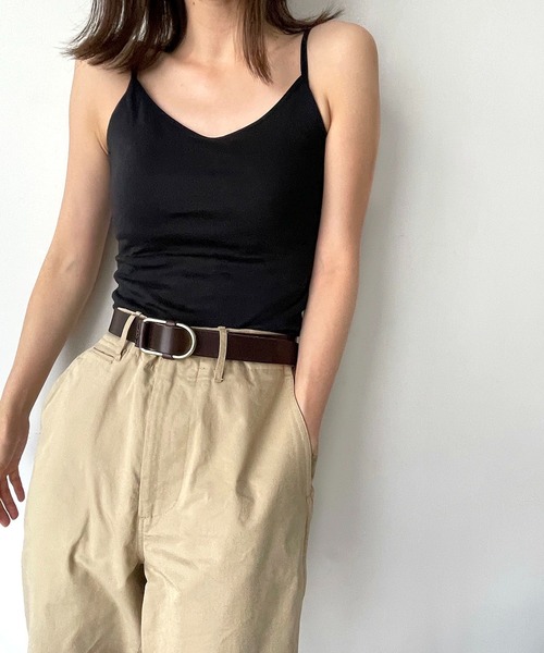 CANAL JEAN（キャナルジーン）の「RED CHOP WORKS　バックオープンパットキャミソール（キャミソール・レディース・ブラック/ブラウン/オフホワイト/グリーン/ネイビー・38）」の6枚目の写真