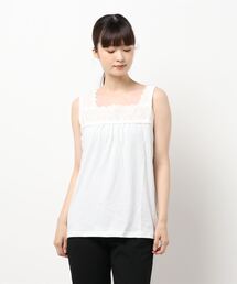 Samansa Mos2 | スクエアレースノースリーブ(Tシャツ/カットソー)