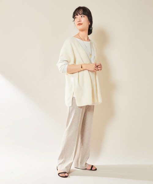 SHENERY（シーナリー）の「ラクーンVネックベスト（ベスト・レディース・オフホワイト/ラベンダー/グリーン・FREE）」の10枚目の写真