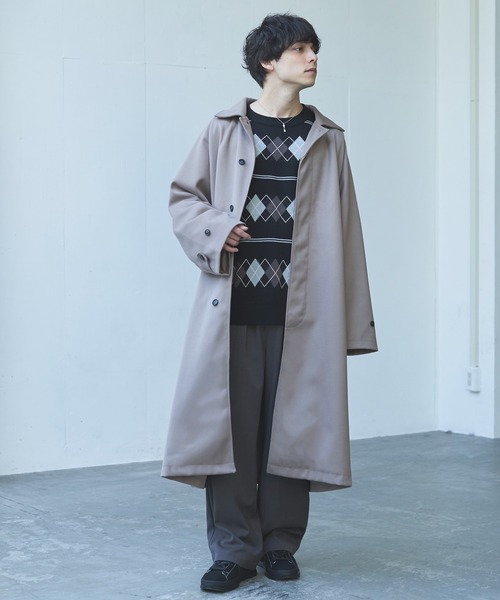 Alpinus(アルピナス)の「Alpinus - woolblend over soutien collar coat / ウールブレンドオーバーステンカラーコート(その他アウター・メンズ・ネイビー/グレイッシュベージュ・SMALL/MEDIUM)」の7枚目の写真