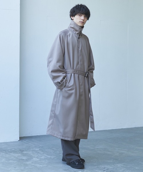 Alpinus(アルピナス)の「Alpinus - woolblend over soutien collar coat / ウールブレンドオーバーステンカラーコート(その他アウター・メンズ・ネイビー/グレイッシュベージュ・SMALL/MEDIUM)」の3枚目の写真