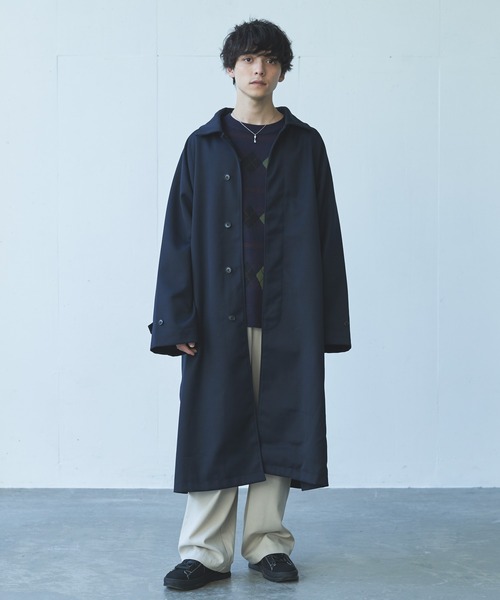 Alpinus(アルピナス)の「Alpinus - woolblend over soutien collar coat / ウールブレンドオーバーステンカラーコート(その他アウター・メンズ・ネイビー/グレイッシュベージュ・SMALL/MEDIUM)」の8枚目の写真