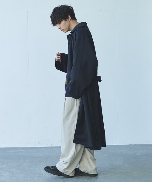 Alpinus(アルピナス)の「Alpinus - woolblend over soutien collar coat / ウールブレンドオーバーステンカラーコート(その他アウター・メンズ・ネイビー/グレイッシュベージュ・SMALL/MEDIUM)」の13枚目の写真