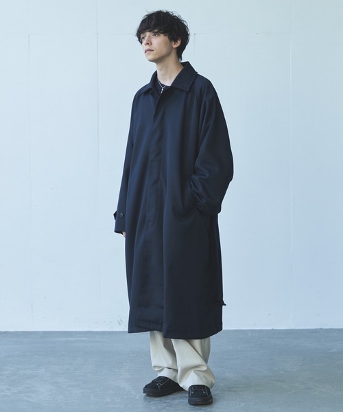 Alpinus(アルピナス)の「Alpinus - woolblend over soutien collar coat / ウールブレンドオーバーステンカラーコート(その他アウター・メンズ・ネイビー/グレイッシュベージュ・SMALL/MEDIUM)」の4枚目の写真