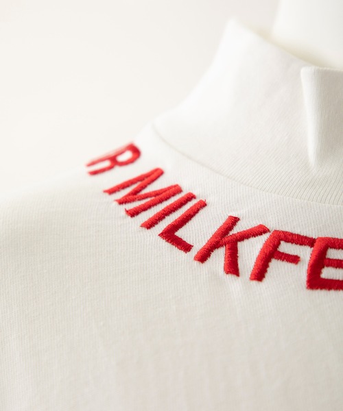 MILKFED.（ミルクフェド）の「EMBROIDERED LOGO HIGH NECK TOP（Tシャツ/カットソー・レディース・ホワイト/ライトブルー/ブラック/ベージュ/ネイビー・ONE SIZE）」の13枚目の写真