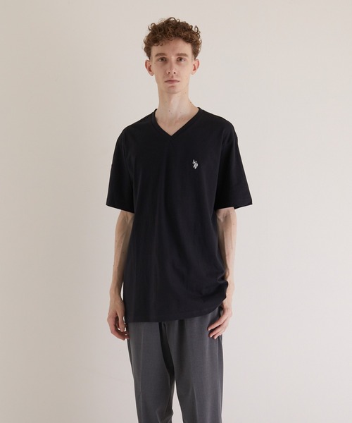 U.S. POLO ASSN.(ユーエスポロアッスン)の「U.S. POLO ASSN. USポロアッスン ワンポイント刺繍 半袖 Vネック(Tシャツ/カットソー・メンズ・ホワイト/ブラック/ネイビー/ライトイエロー・X-LARGE/LARGE/MEDIUM/SMALL)」の3枚目の写真