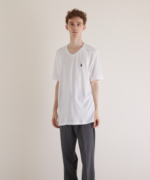 U.S. POLO ASSN.(ユーエスポロアッスン)の「U.S. POLO ASSN. USポロアッスン ワンポイント刺繍 半袖 Vネック(Tシャツ/カットソー・メンズ・ホワイト/ブラック/ネイビー/ライトイエロー・X-LARGE/LARGE/MEDIUM/SMALL)」の12枚目の写真