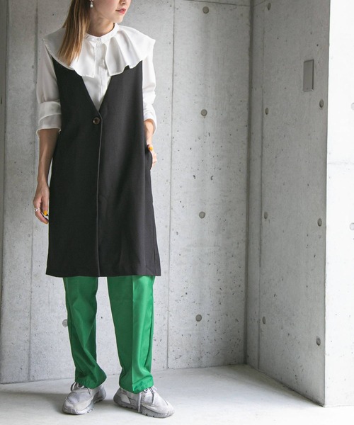 bohmal（ボマール）の「セットアップジレ（ベスト・レディース・ブラック/グリーン・FREE）」の8枚目の写真