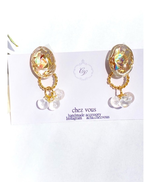 tone(トーン)の「【chez vous】MINAMO kagayaki イヤリング (MA)(イヤリング・レディース・ホワイト/クリア/パープル系その他/イエロー系その他・FREE)」の15枚目の写真