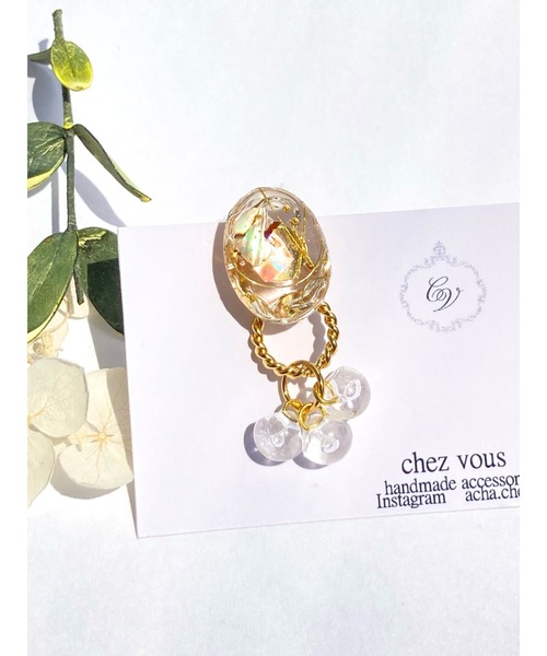 tone(トーン)の「【chez vous】MINAMO kagayaki イヤリング (MA)(イヤリング・レディース・ホワイト/クリア/パープル系その他/イエロー系その他・FREE)」の9枚目の写真