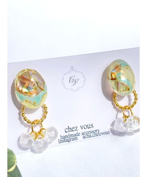 tone(トーン)の「【chez vous】MINAMO kagayaki イヤリング (MA)(イヤリング・レディース・ホワイト/クリア/パープル系その他/イエロー系その他・FREE)」の5枚目の写真