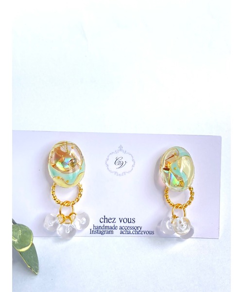 tone(トーン)の「【chez vous】MINAMO kagayaki イヤリング (MA)(イヤリング・レディース・ホワイト/クリア/パープル系その他/イエロー系その他・FREE)」の11枚目の写真