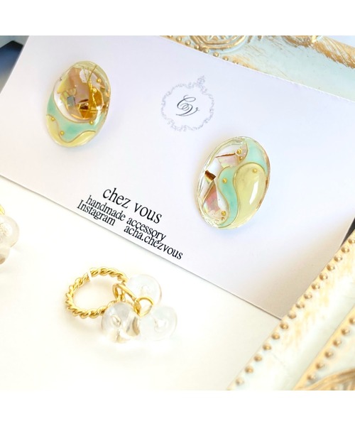 tone(トーン)の「【chez vous】MINAMO kagayaki イヤリング (MA)(イヤリング・レディース・ホワイト/クリア/パープル系その他/イエロー系その他・FREE)」の7枚目の写真