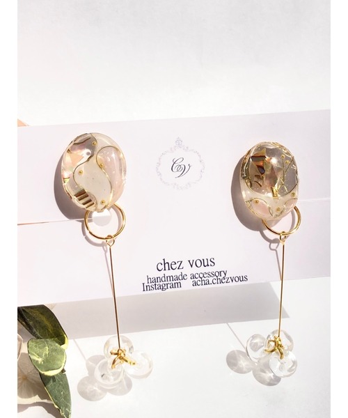 tone(トーン)の「【chez vous】MINAMO kagayaki イヤリング (MA)(イヤリング・レディース・ホワイト/クリア/パープル系その他/イエロー系その他・FREE)」の18枚目の写真