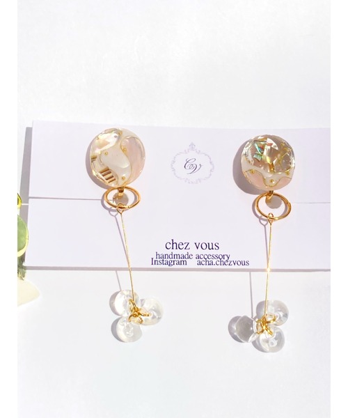 tone(トーン)の「【chez vous】MINAMO kagayaki イヤリング (MA)(イヤリング・レディース・ホワイト/クリア/パープル系その他/イエロー系その他・FREE)」の16枚目の写真