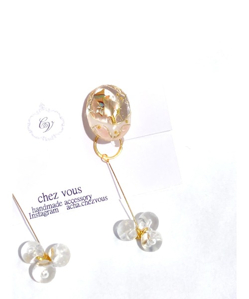 tone(トーン)の「【chez vous】MINAMO kagayaki イヤリング (MA)(イヤリング・レディース・ホワイト/クリア/パープル系その他/イエロー系その他・FREE)」の14枚目の写真