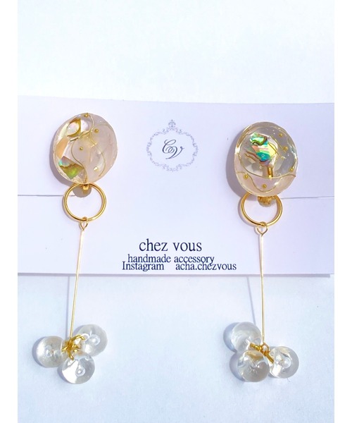 tone(トーン)の「【chez vous】MINAMO kagayaki イヤリング (MA)(イヤリング・レディース・ホワイト/クリア/パープル系その他/イエロー系その他・FREE)」の12枚目の写真