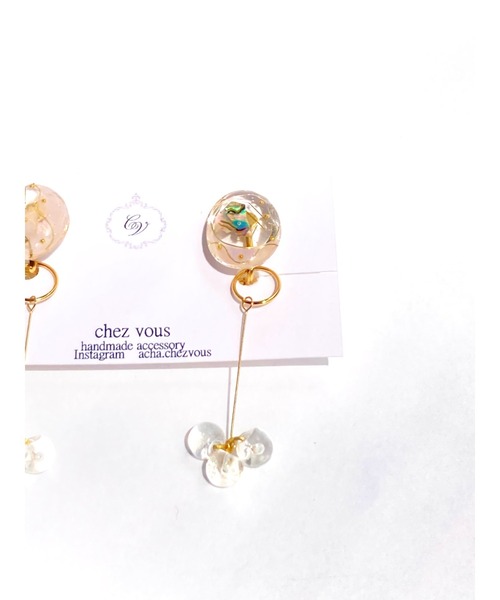 tone(トーン)の「【chez vous】MINAMO kagayaki イヤリング (MA)(イヤリング・レディース・ホワイト/クリア/パープル系その他/イエロー系その他・FREE)」の8枚目の写真