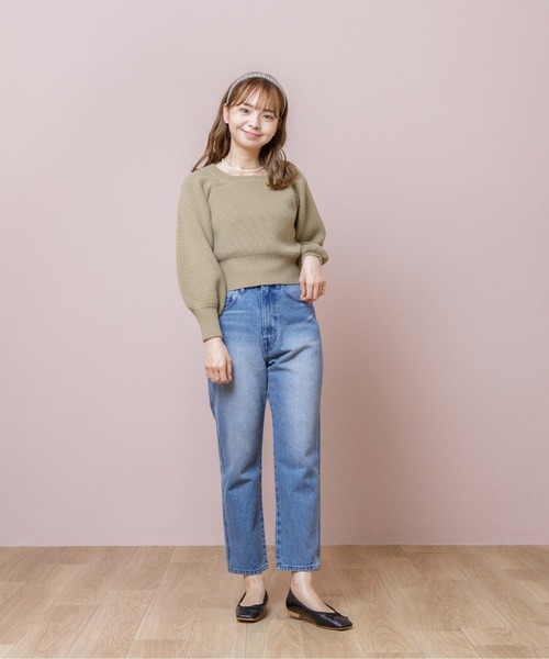 flower（フラワー）の「コンパクトスクエアニット（ニット/セーター・レディース・ホワイト/カーキ・FREE）」の11枚目の写真