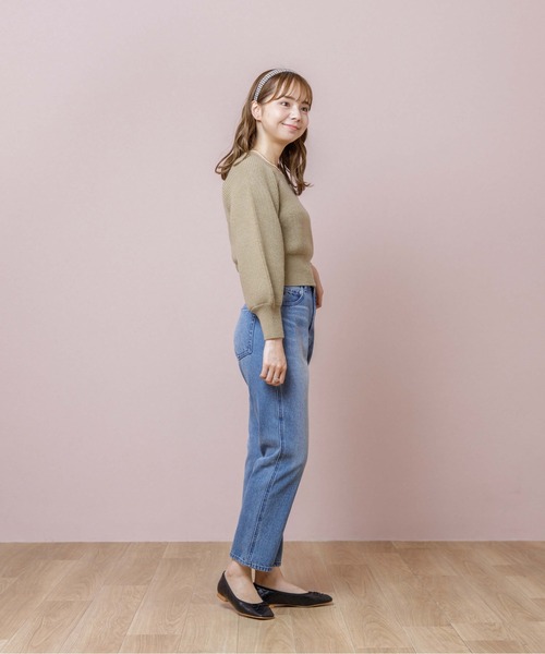 flower（フラワー）の「コンパクトスクエアニット（ニット/セーター・レディース・ホワイト/カーキ・FREE）」の9枚目の写真