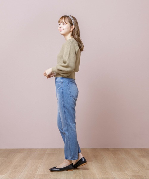 flower（フラワー）の「コンパクトスクエアニット（ニット/セーター・レディース・ホワイト/カーキ・FREE）」の3枚目の写真