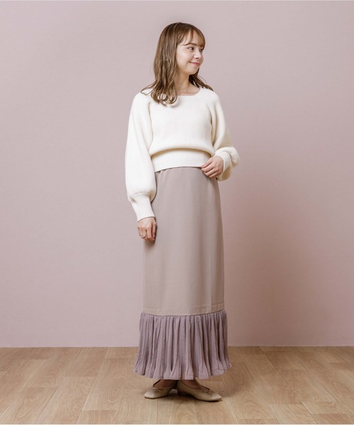 flower（フラワー）の「コンパクトスクエアニット（ニット/セーター・レディース・ホワイト/カーキ・FREE）」の10枚目の写真