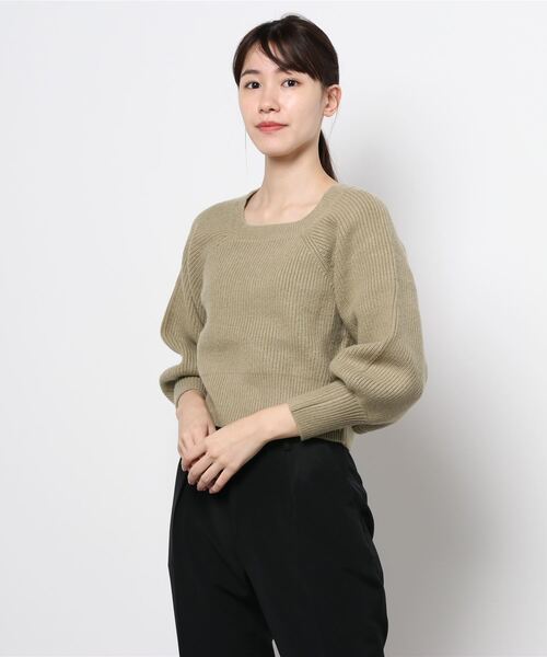 flower（フラワー）の「コンパクトスクエアニット（ニット/セーター・レディース・ホワイト/カーキ・FREE）」の15枚目の写真