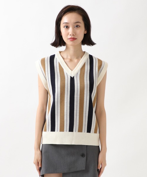 ROCKET x LUNCH（ロケットアンドランチ）の「ROCKET×LUNCH／STRIPEニットべスト  2957921（ニット/セーター・レディース・その他1/その他2/その他3・SMALL）」の9枚目の写真