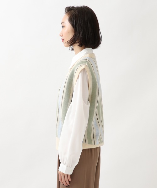 ROCKET x LUNCH（ロケットアンドランチ）の「ROCKET×LUNCH／STRIPEニットべスト  2957921（ニット/セーター・レディース・その他1/その他2/その他3・SMALL）」の5枚目の写真