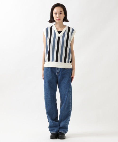 ROCKET x LUNCH（ロケットアンドランチ）の「ROCKET×LUNCH／STRIPEニットべスト  2957921（ニット/セーター・レディース・その他1/その他2/その他3・SMALL）」の4枚目の写真