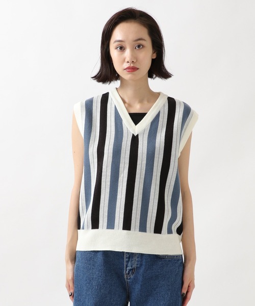 ROCKET x LUNCH（ロケットアンドランチ）の「ROCKET×LUNCH／STRIPEニットべスト  2957921（ニット/セーター・レディース・その他1/その他2/その他3・SMALL）」の7枚目の写真