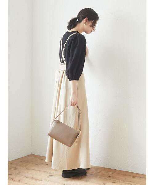 Sugar spoon（シュガースプーン）の「・SUGAR SPOON バッククロスジャンスカ＊（ワンピース・レディース・ベージュ/ブラック/アイボリー・FREE）」の4枚目の写真