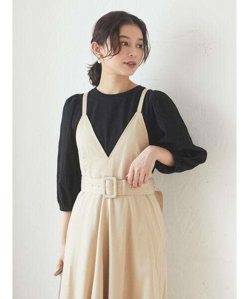 Sugar spoon（シュガースプーン）の「・SUGAR SPOON バッククロスジャンスカ＊（ワンピース・レディース・ベージュ/ブラック/アイボリー・FREE）」の18枚目の写真