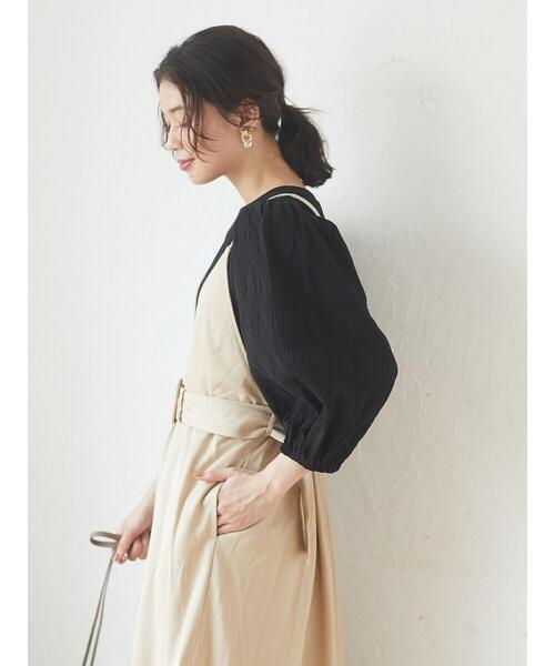 Sugar spoon（シュガースプーン）の「・SUGAR SPOON バッククロスジャンスカ＊（ワンピース・レディース・ベージュ/ブラック/アイボリー・FREE）」の9枚目の写真