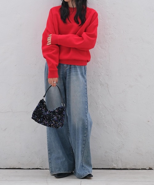 AKTE(アクテ)の「ラグランスリーブスウェットプルオーバー(スウェット・レディース・ホワイト/ブラック/ピンク/オレンジ/ベビーピンク/ブルー/チャコールグレー/イエロー/ライトグレー/ライトブルー/グレイッシュベージュ/レッド/ライトベージュ/ライラック・FREE)」の18枚目の写真