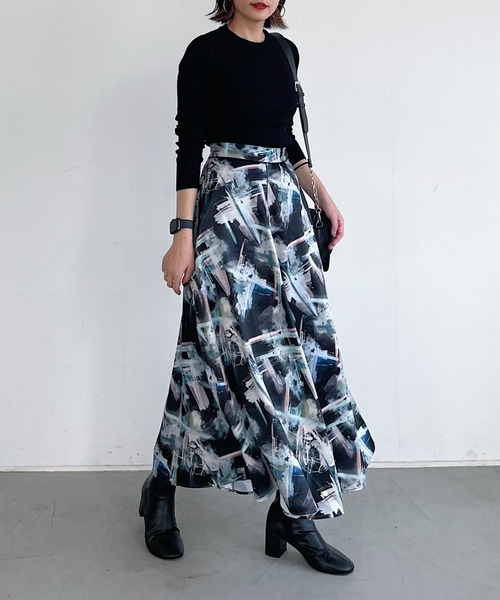 PAGEBOY（ページボーイ）の「キャンバスアートフレアスカート（スカート・レディース・ブラック系その他/ホワイト系その他・FREE）」の10枚目の写真